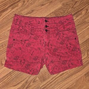 Hot Topic Rockabilly Tattoo Print High-Waisted Shorts – Size 11 LloveSick Y2K